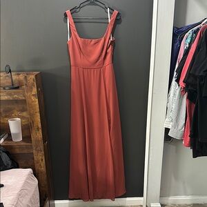 David's Bridal Brown Sleeveless Maxi Sundress